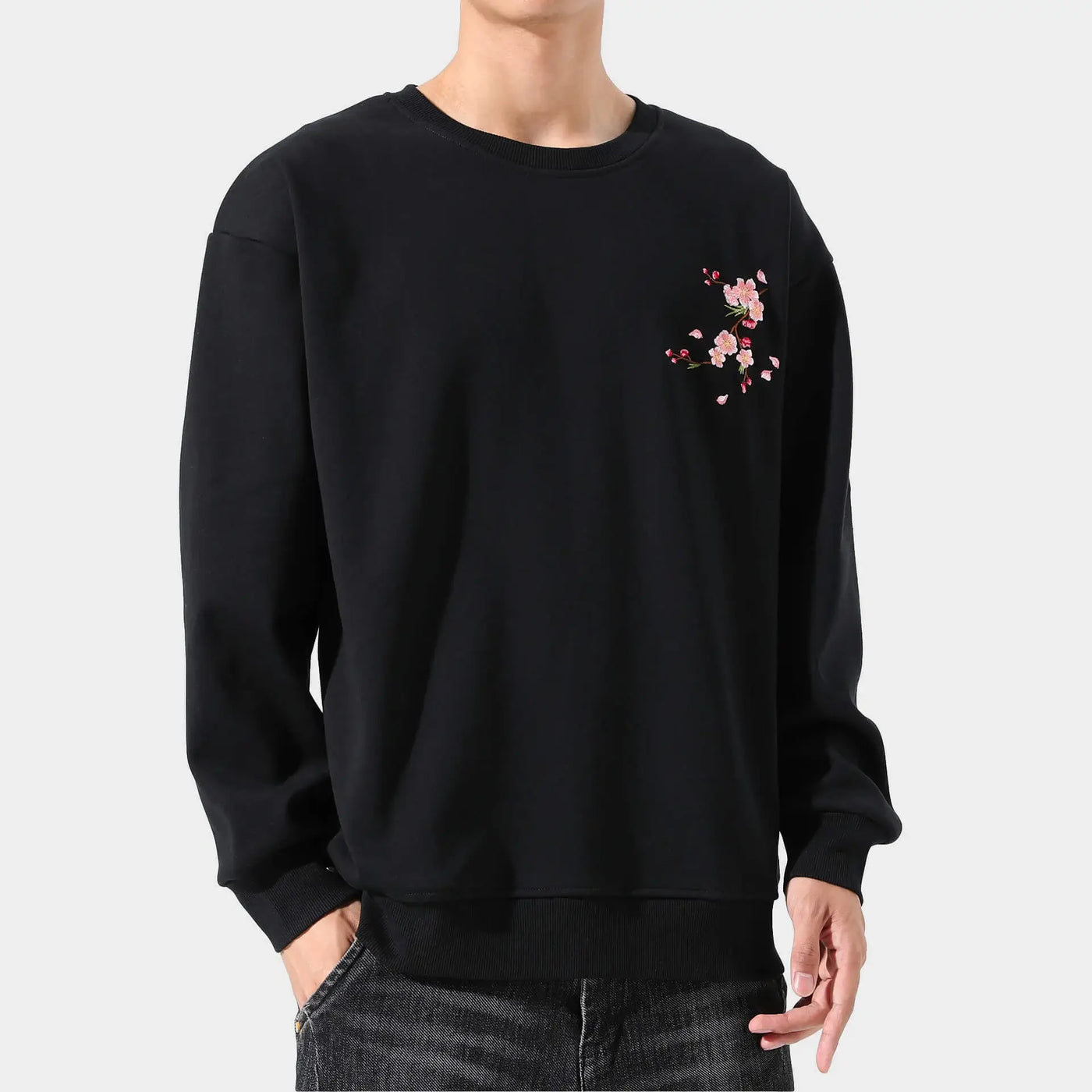 Sakura İşlemeli Sweatshirt