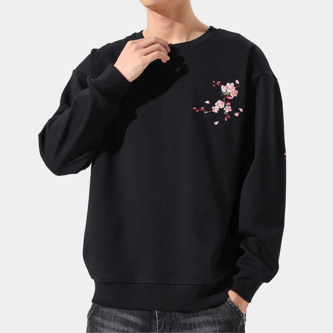 Sakura İşlemeli Sweatshirt