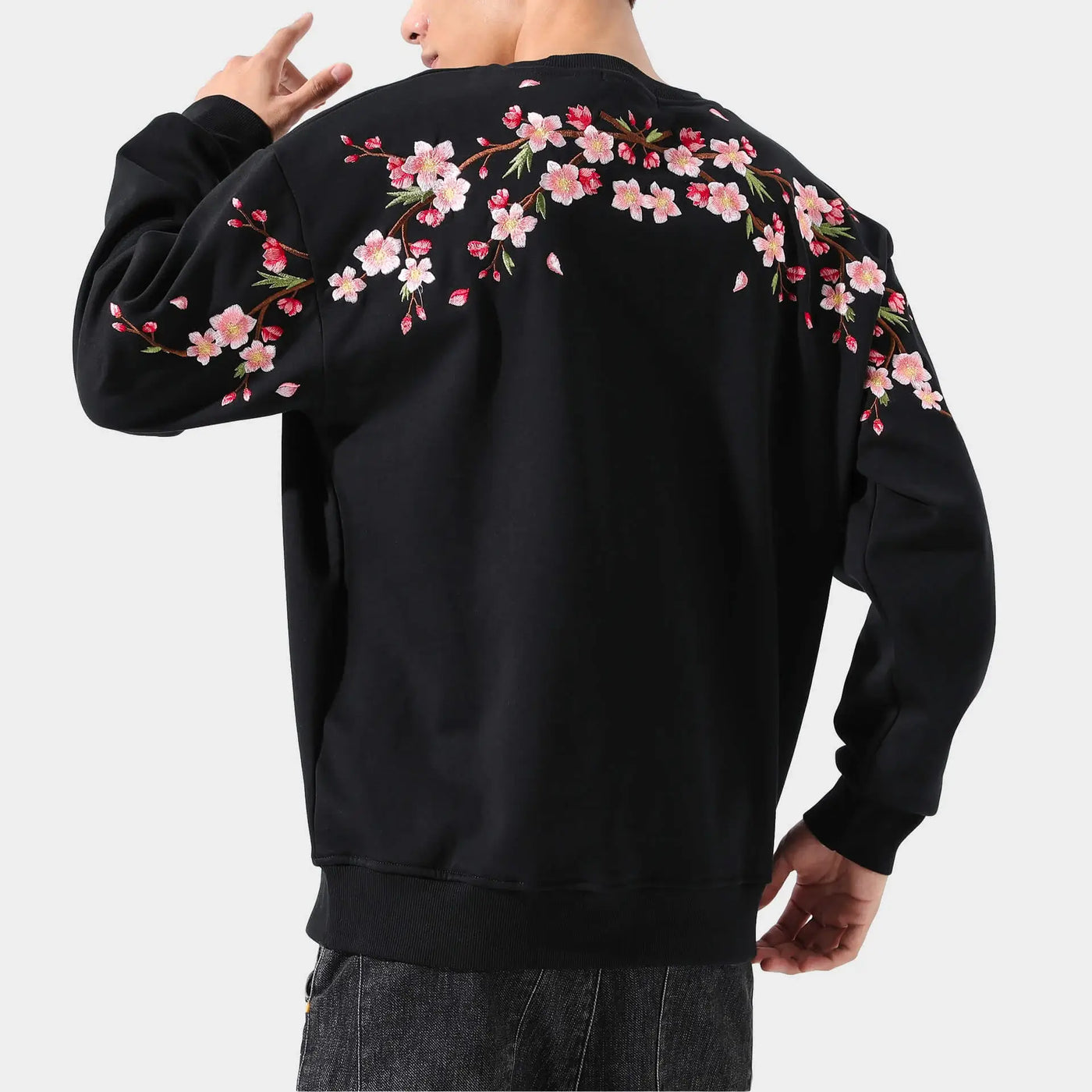 Sakura İşlemeli Sweatshirt