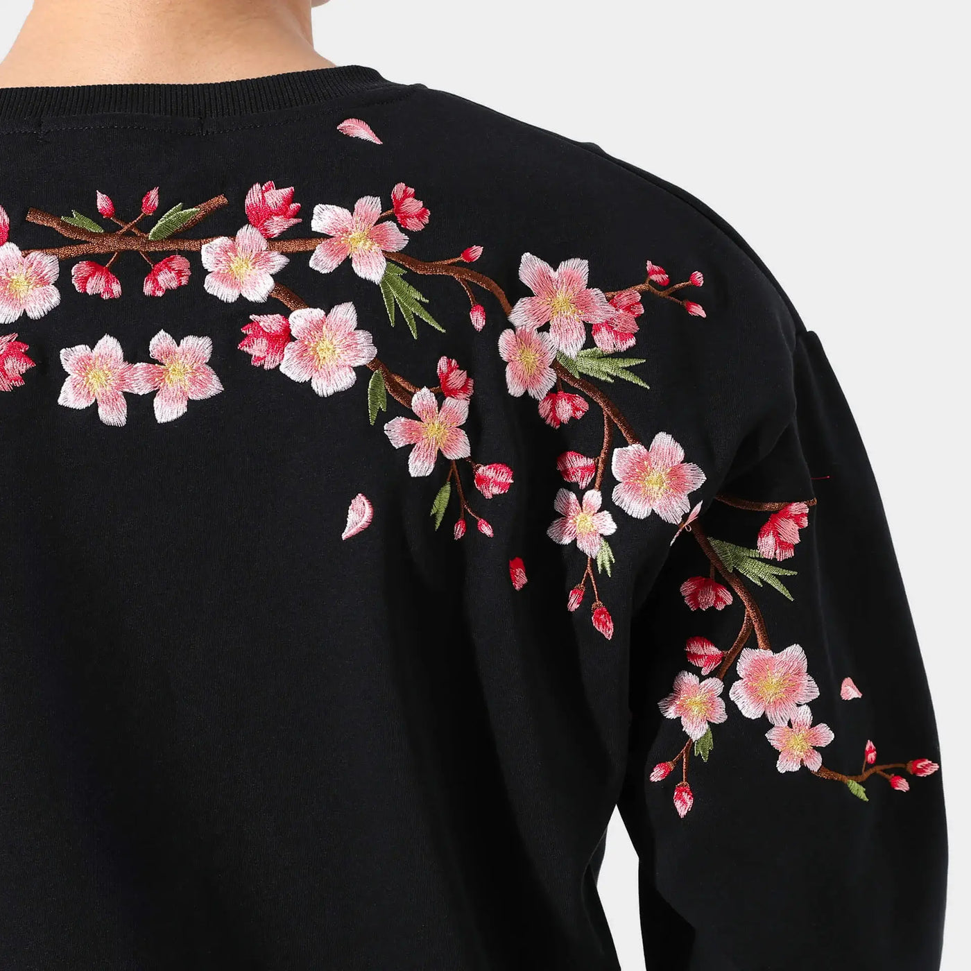 Sakura İşlemeli Sweatshirt