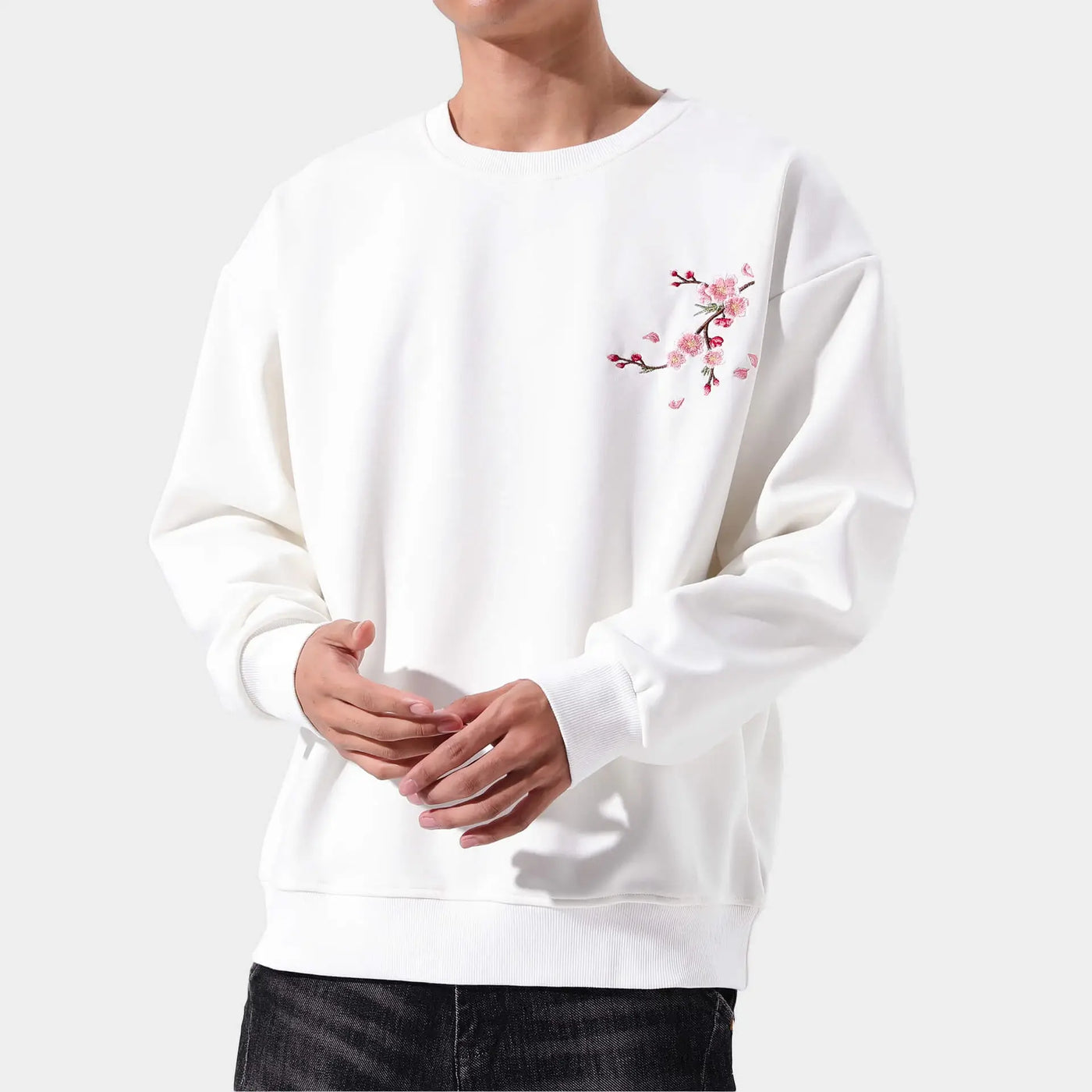 Sakura İşlemeli Sweatshirt